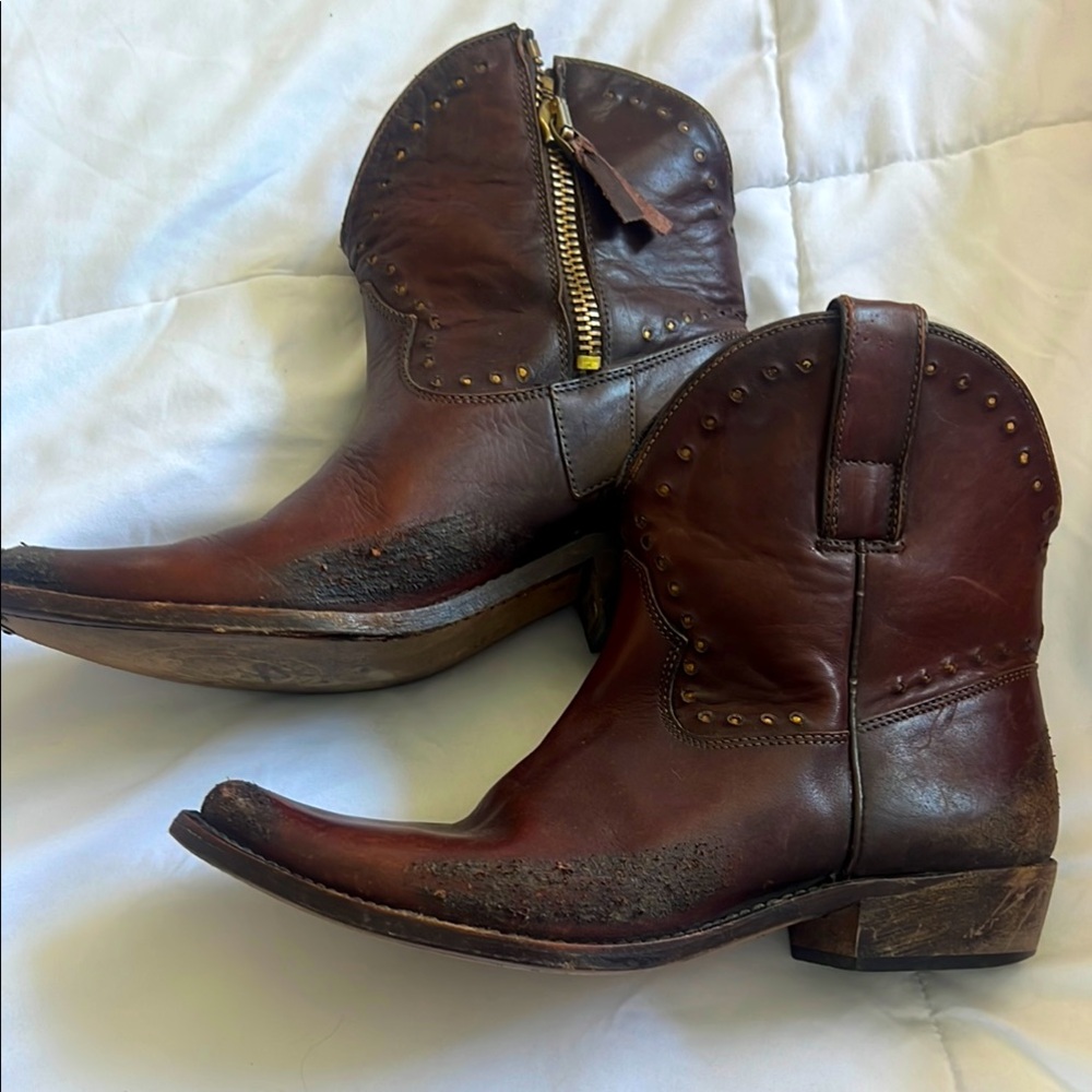 Golden Goose Brown Leather Western Boots